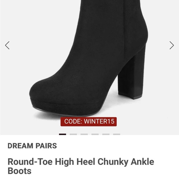 Dream Pairs Shoes - Dream Pairs Black faux suede High Heel Ankle Boots